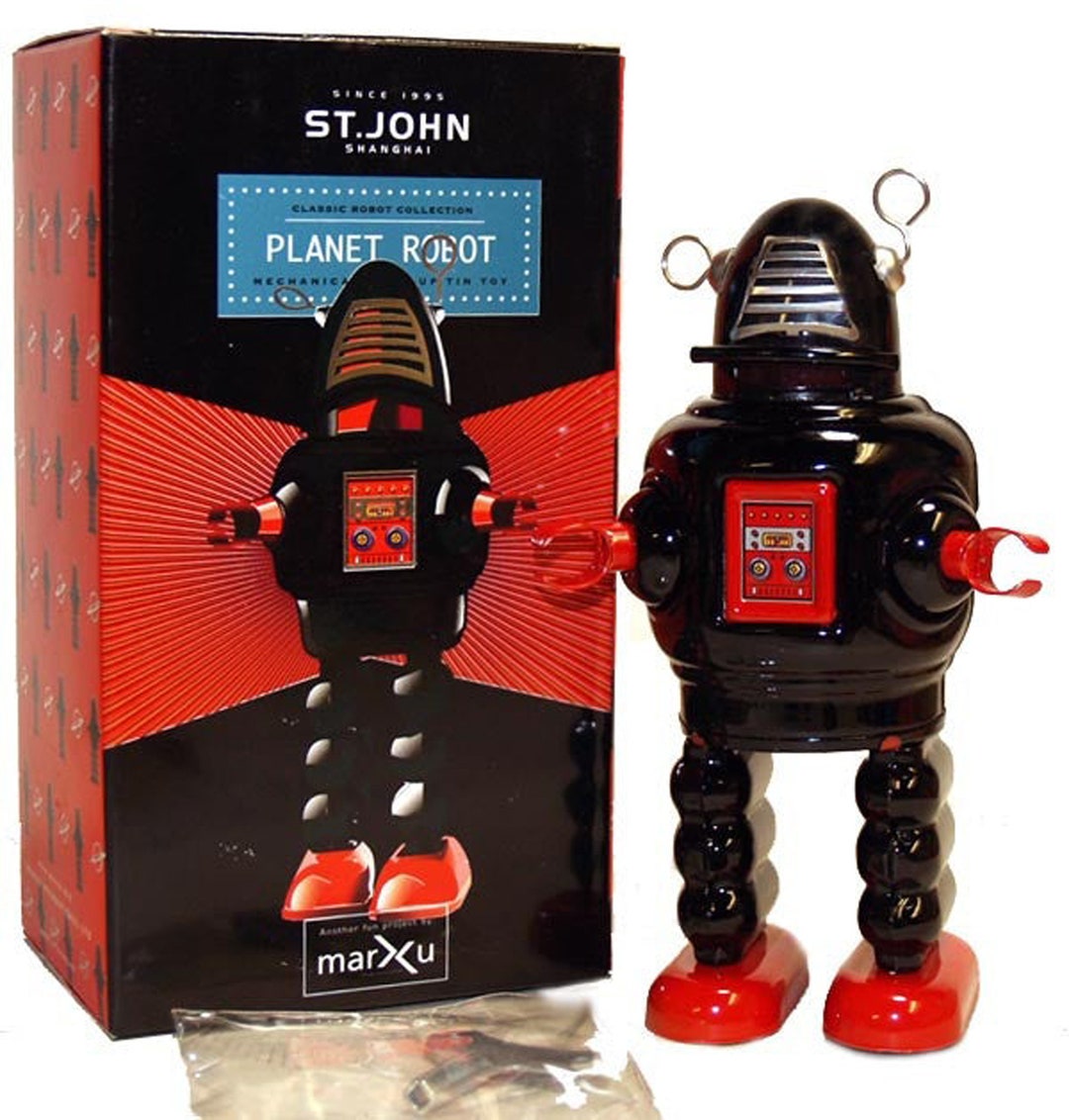 Robby the Robot Windup Tin Toy St. John Marxu Black Edition