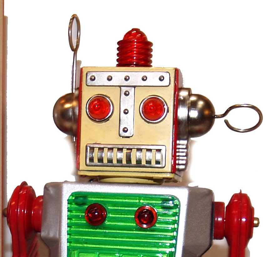 CHIEF ROBOTMAN   きーままーま　おもちゃ Chief Robot Man Tin Toy Battery Operated Action! - Etsy