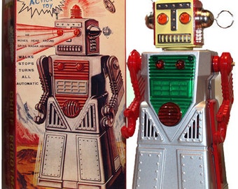 Chief Robot Man Tin Toy Battery Operated Action!