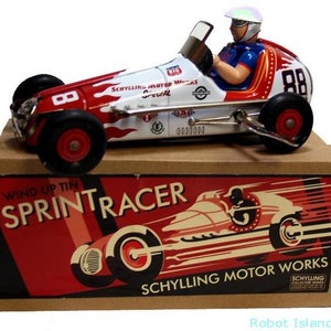 Sprint Racer Tin Toy Car Windup Yonezawa Style Schylling Edition
