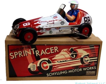 Sprint Racer Tin Toy Car Windup Yonezawa Style Schylling Edition