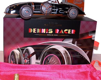 Dennis Racer Car Automobile Land Speed Cruiser Tin Toy Windup SALE!