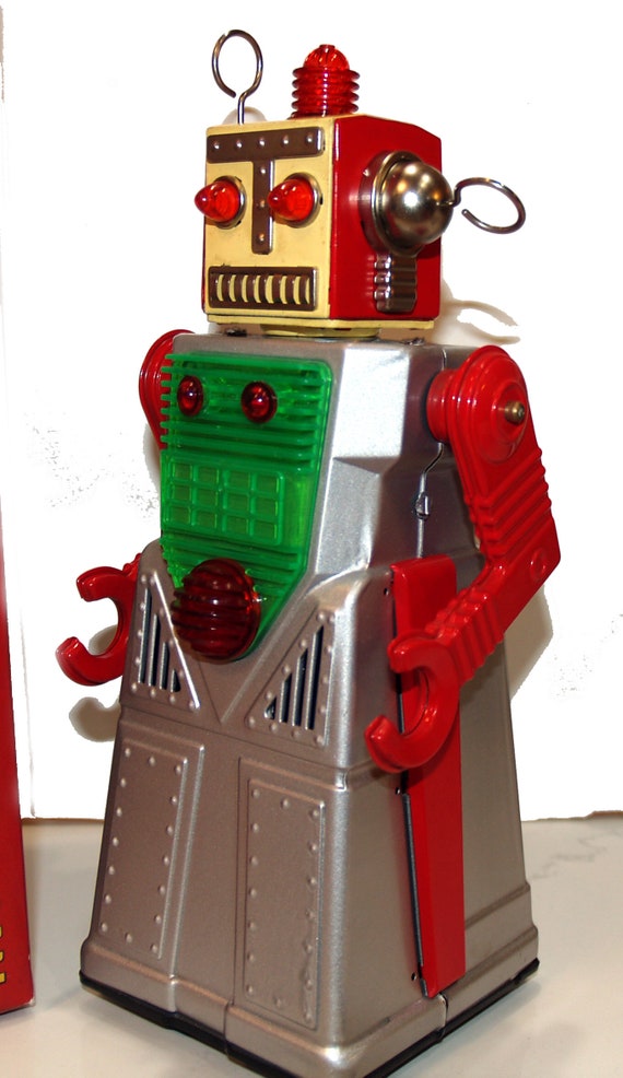 CHIEF ROBOTMAN   きーままーま　おもちゃ Chief Robot Man Tin Toy Battery Operated Action! - Etsy