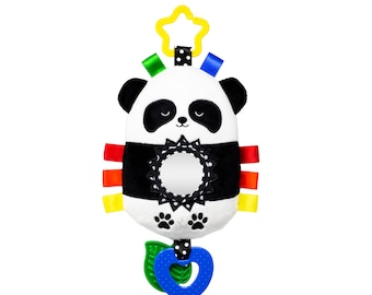 Kalianii Squish 'N Play Panda Activity Toy- Multi-Sensory Learning Baby Toy - Stroller Toy, Car Seat Toy, or Tummy Time Toy - Baby Gift