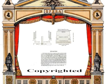 Antique 'Grand Theatre' Paper Toy Theatre Printable Sheet to Cut and Assemble - DOWNLOAD