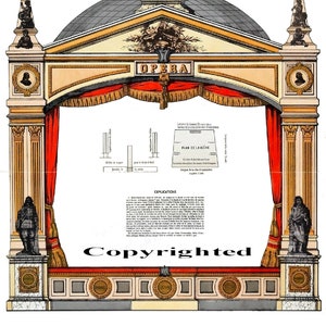 Antique 'Grand Theatre' Paper Toy Theatre Printable Sheet to Cut and Assemble - DOWNLOAD