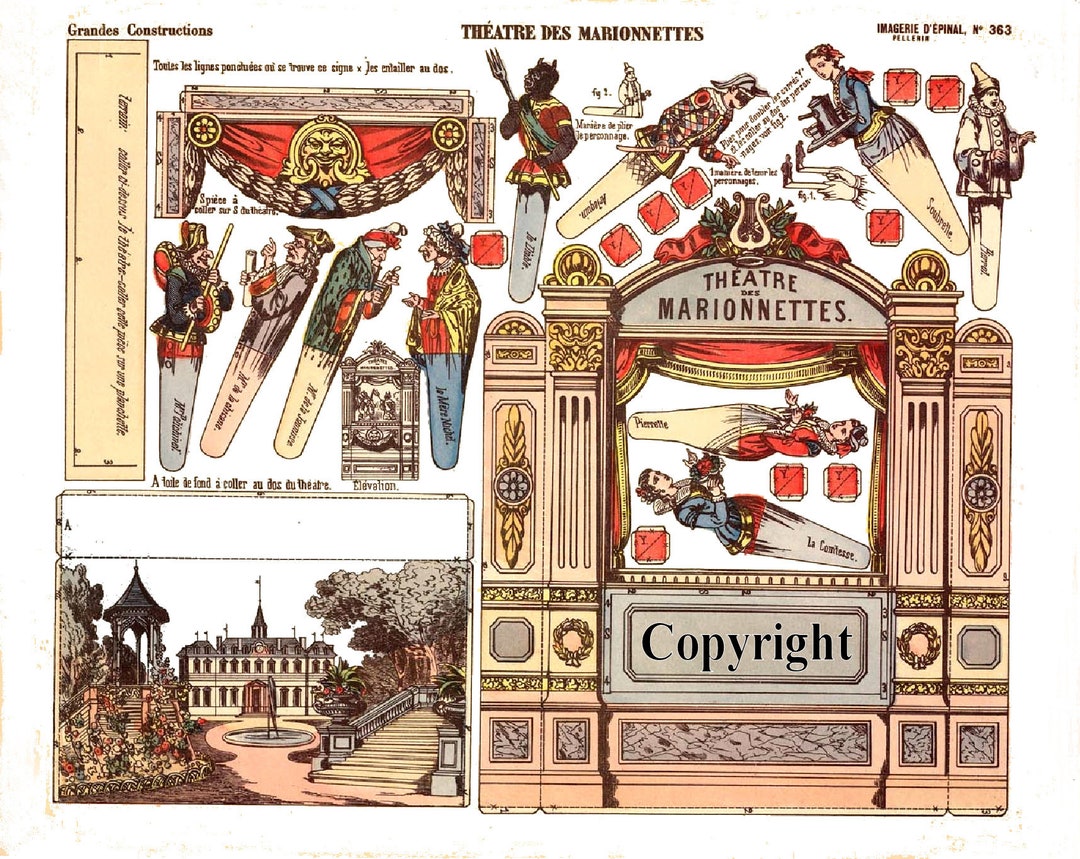 PAPER THEATER コレクション 7点まとめ売り 新品 Antique Marionettes Paper Toy Theatre Diorama Kit - Printable to