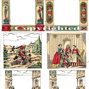 Antique  &#39;Little Theatres&#39; Paper Toy Models Set - 2x Printable Sheets to Cut, Assemble - DOWNLOAD