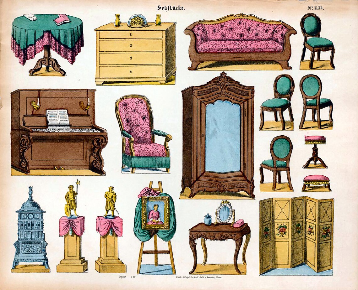 Antique Paper Toy Theatre Images SCENERY ELEMENTS Printable Sheets ...
