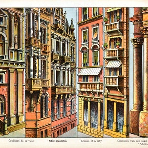 100 immagini stampabili di teatrini giocattolo di carta antica assortiti SCENA LATERALE - SCARICA
