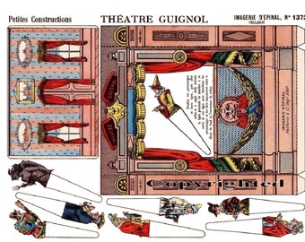 Antique GUIGNOL Paper Toy Theatre Diorama (#4) - Printable to Cut, Assemble - DOWNLOAD