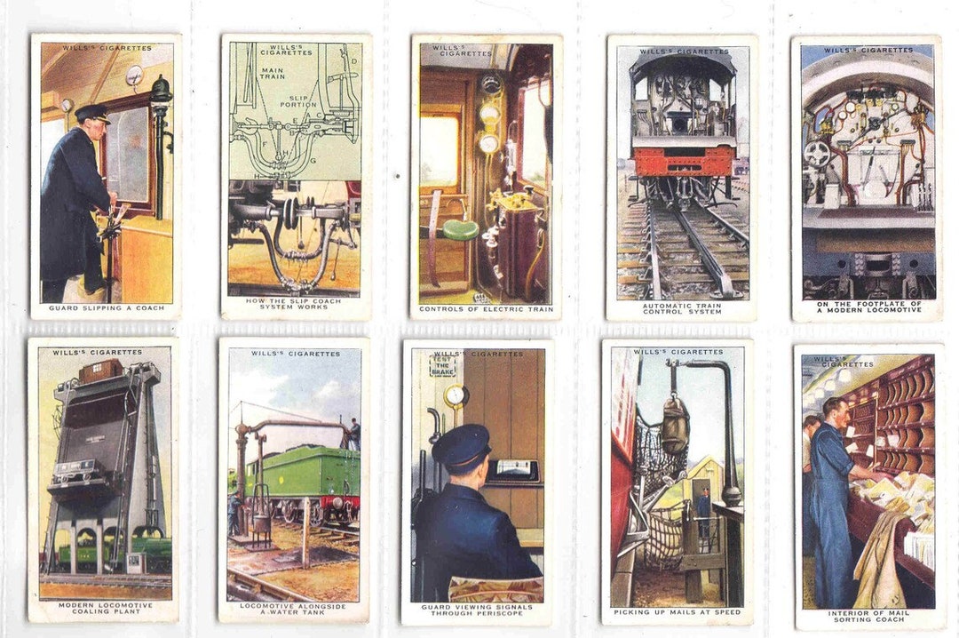 5x Complete Vintage Cigarette Cards Sets C1938 RAILWAY Etsy