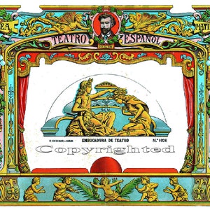 Antique Embocadura de Teatro Paper Toy Theatre Diorama - Printable to Cut, Assemble - DOWNLOAD