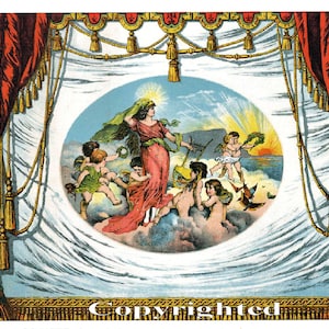 5 Antique Paper Toy Theatre Curtains - Printable Sheets (Group 2) - DOWNLOAD