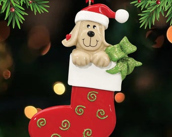 Dog Stocking Christmas Tree Presonalized Ornament