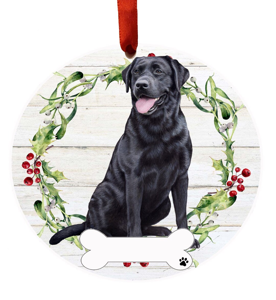 Labrador Black Dog Ornament, K9 Dog Ornament, Personalized Ornaments