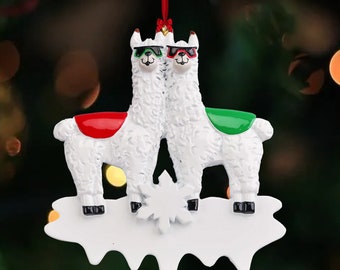 Personalized Cool Llama Christmas Tree Ornaments - Llama Ornaments - Personalized Ornaments - Christmas Ornaments 2023