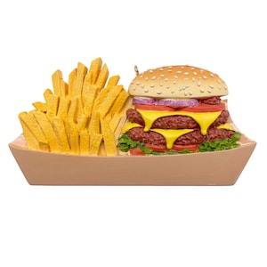 Burger and Fries personalized ornament, christmas 2025, keepsake, custom name gift, fast food ornament, Tree ornament,