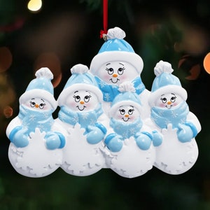 Single family Snowman with 4 children Personalized Christmas Tree Ornament - Single mom Ornaments - Family of 5 Ornaments - Christmas 2025