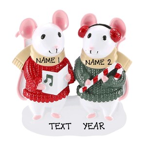 Mouse Sweater (Family Of 2, 3, 4, 5, 6) Personalized Christmas Ornament, Family Ornaments 2025, Christmas 2025
