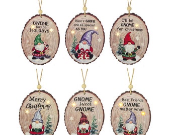 Gnome Light Up Ornaments, Christmas Ornaments, Ornaments Gifts, Wood Ornaments, Light Up Ornaments, Ornaments 2024