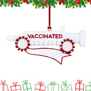 Vaccinated Christmas Tree Personalized Ornament-Vaccinated-Covid-19 ornament-Quarantine-Survived Corona, Christmas 2025