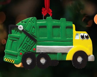 Garbage Truck Christmas Tree Personalized Ornament 2023-kids ornament-personalized trucks
