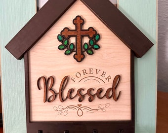 Blessed Key hanger, Key holder, Leash hanger, ID Badge hanger