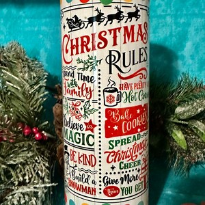 20oz Double Walled Insulated Tumbler- Gnomes with Christmas rules