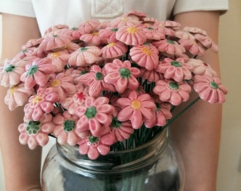 MINI PINK ceramic daisy
