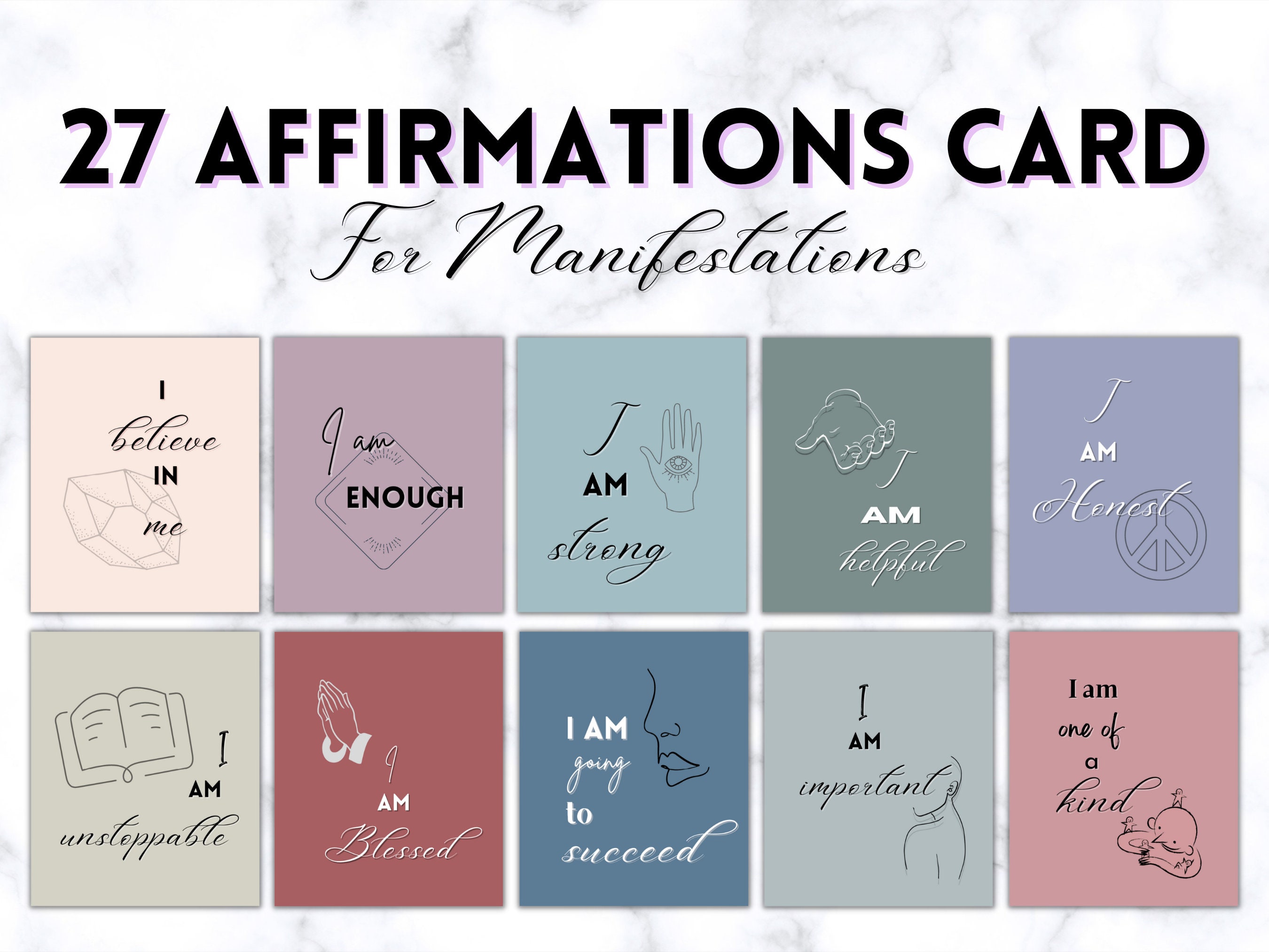 Affirmation Deck Manifestation Cards Vision Board Card Printables Cards ...
