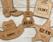 Personalized Wooden Wedding Favors: Country Barn Guest Name Tags