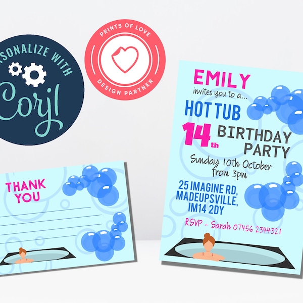 Hot Tub Party Invitations - Etsy