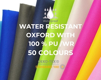 Tela Oxford impermeable para exteriores, Oxford PU, tela de jardín repelente al agua colorida por metro