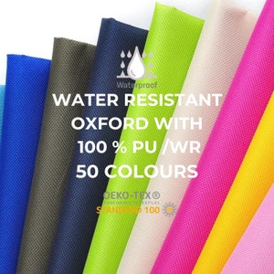 Tissu d'extérieur imperméable Oxford, PU Oxford, Tissu de jardin hydrofuge coloré au mètre image 1