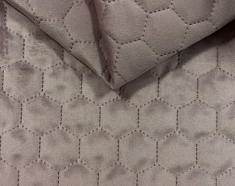 Tappezzeria Farbic Quilted Velour Hexagon Dirty Pink Upholstery Tessuto al metro