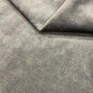 Terra Velour Gray Upholstery Fabric by the meter