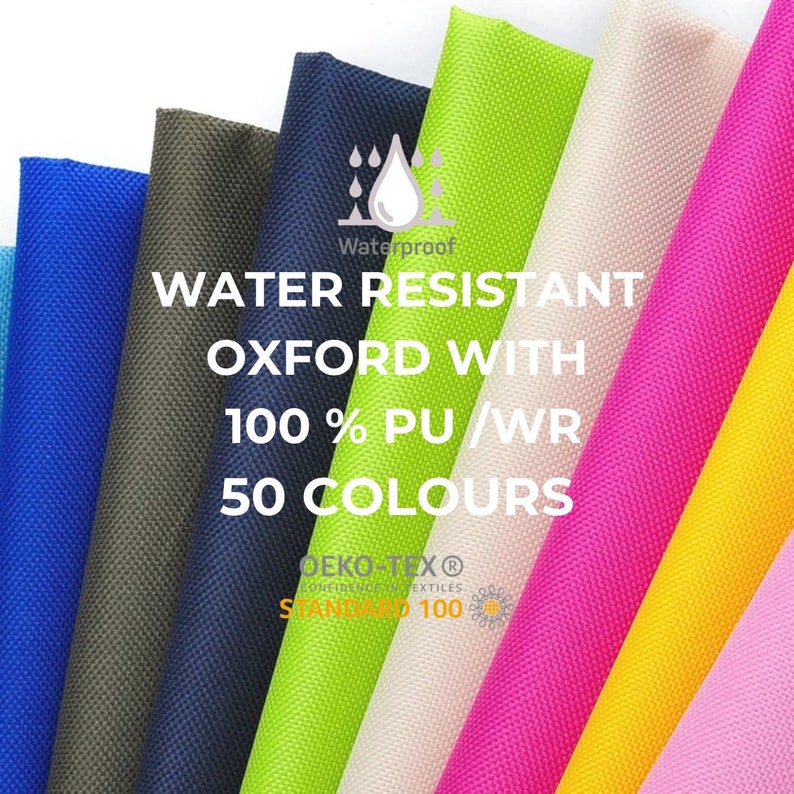 Tela impermeable para exteriores Oxford, Oxford PU, colorida tela de jardín repelente al agua por metro imagen 1