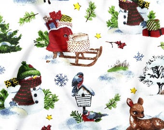 Cotton Fabric - Frozen snowman