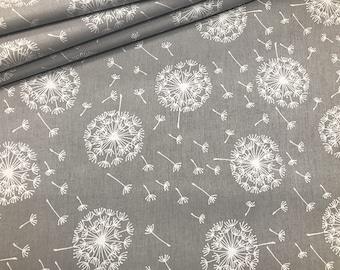 Tela de algodón - Dientes de león grises