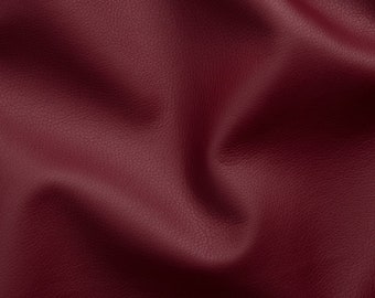 Tela para tapicería de cuero PU granate al metro