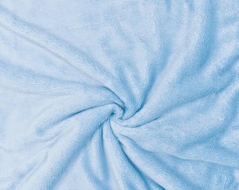 Knitted Fabric - Light Blue Fur