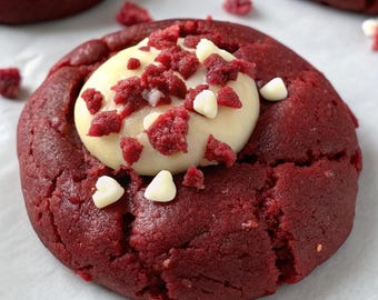 Red Velvet Cookies Recipe: NYC Style, White Chocolate Filling (PDF Download)