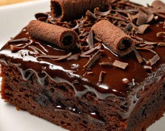 Fudgy Chocolate Cookie Cake Recipe: Ganache Topping (Printable PDF Download