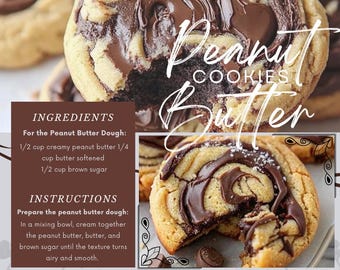 Peanut Butter Brownie Swirl Cookies Recipe | Digital Download