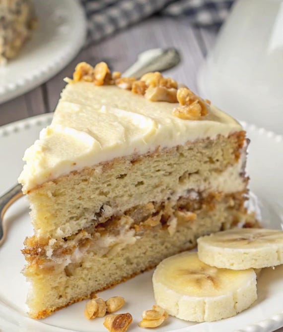 nueces queque de platano Receta de pastel celestial de plátano con relleno de nueces