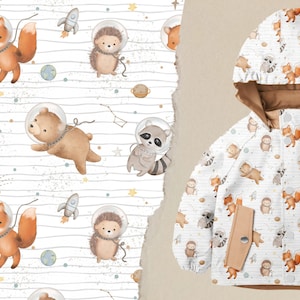 Softshell | Children's fabrics | Rain fabric | Softshell for children | Space animals