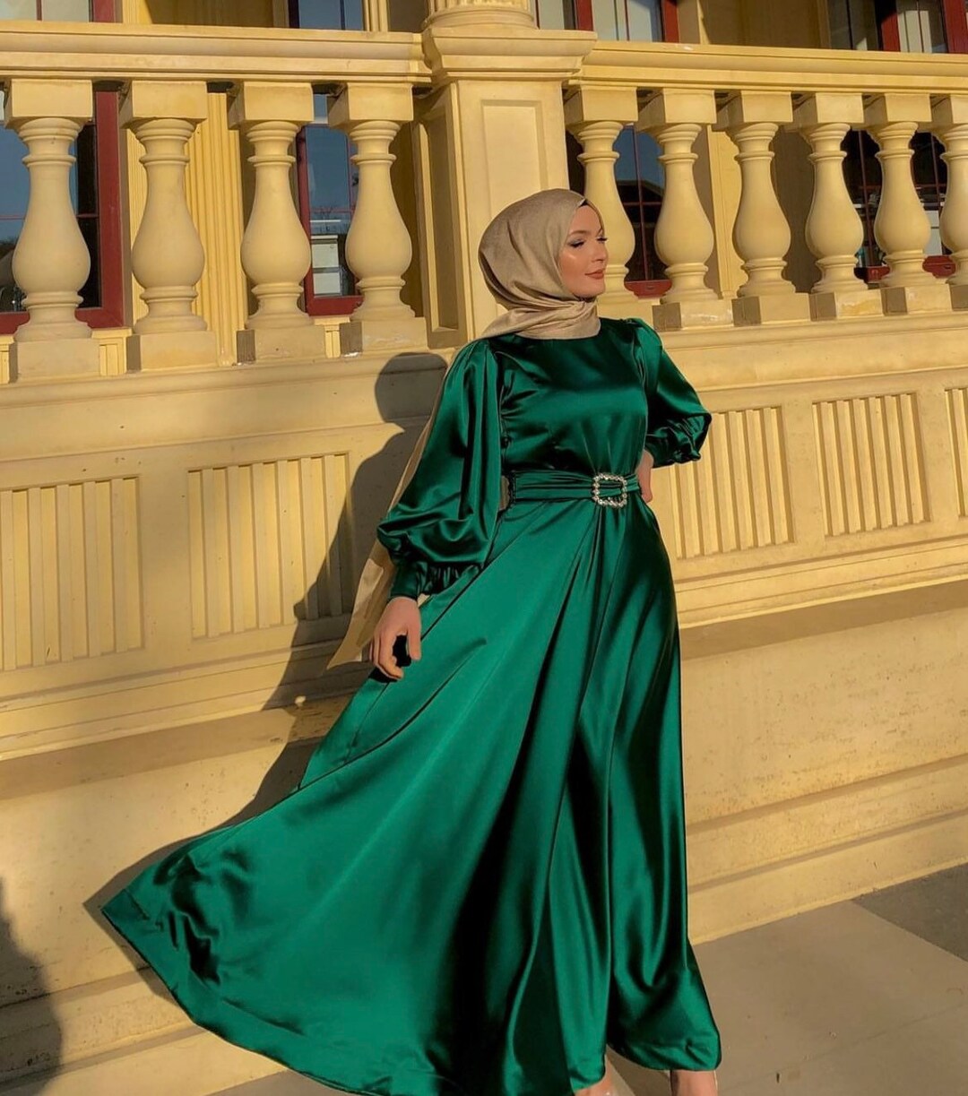 Green shop hijab outfit