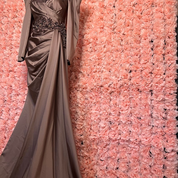 Brown Satin Dress Etsy