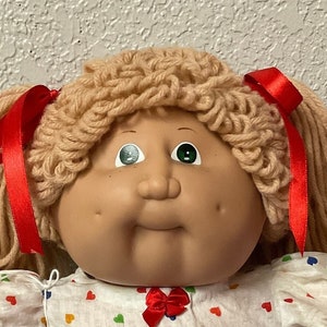 Vintage Cabbage Patch Kid Girl Hong Kong KT Factory Wheat Hair Green Eyes Freckles HM#2 Collectors Doll Collectibles Gifts For Girls Moms